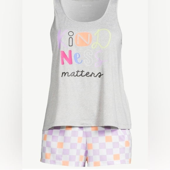 NWT Kindness Matters Tank top & Shorts PJ set tagless - Picture 1 of 4